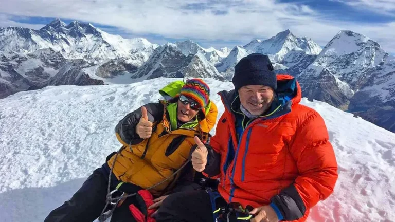 Climers at Mera Peak